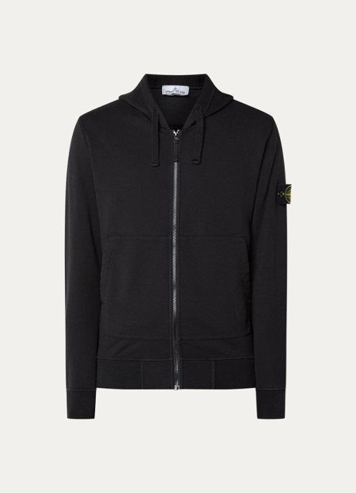 Stone Island S0051 Felpa sweatvest met logo - voorkant 4 zwart