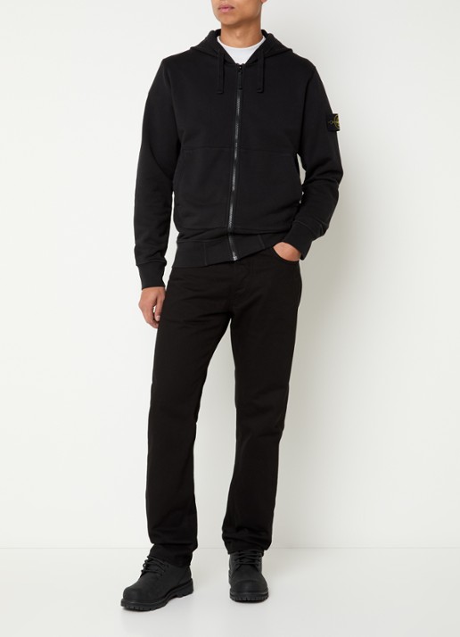 Stone Island S0051 Felpa sweatvest met logo - voorkant 5 zwart