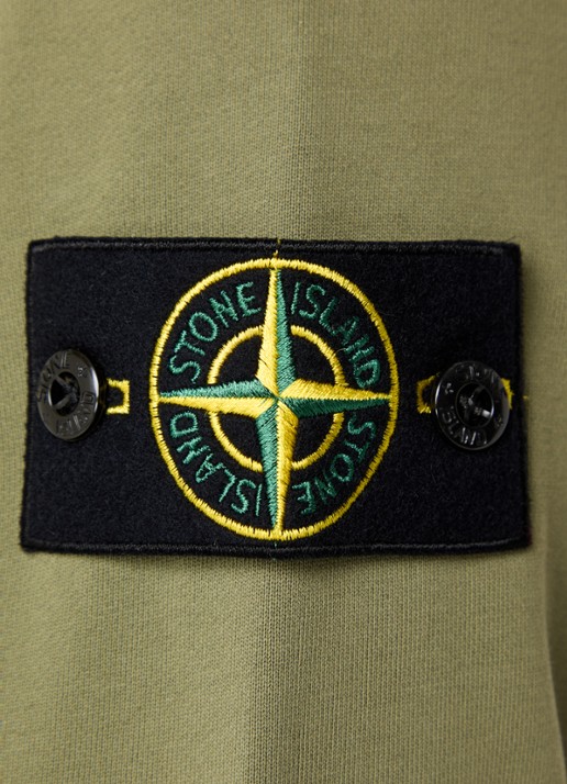 Stone Island S0051 Hoodie met logo - detail 4 mosgroen