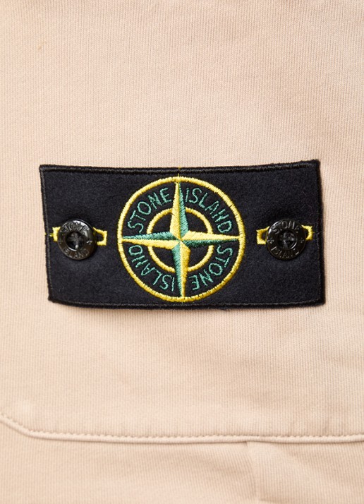 Stone Island S0051 straight fit korte joggingbroek met logo - detail 2 zand