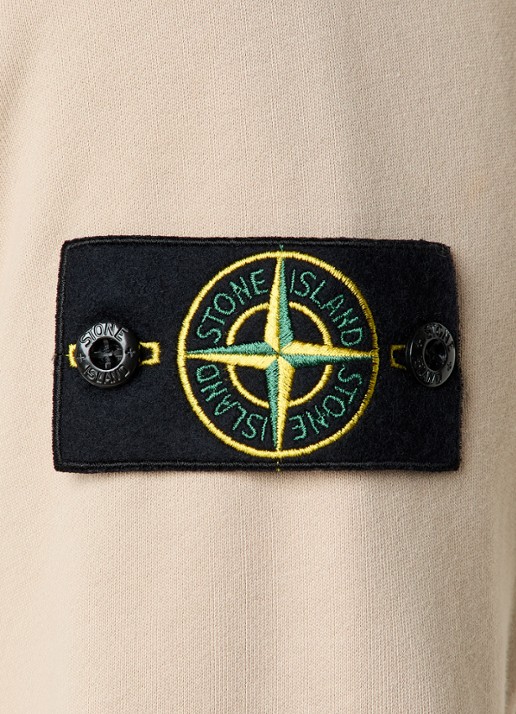 Stone Island S0051 sweater met halve rits en logo - detail 3 beige