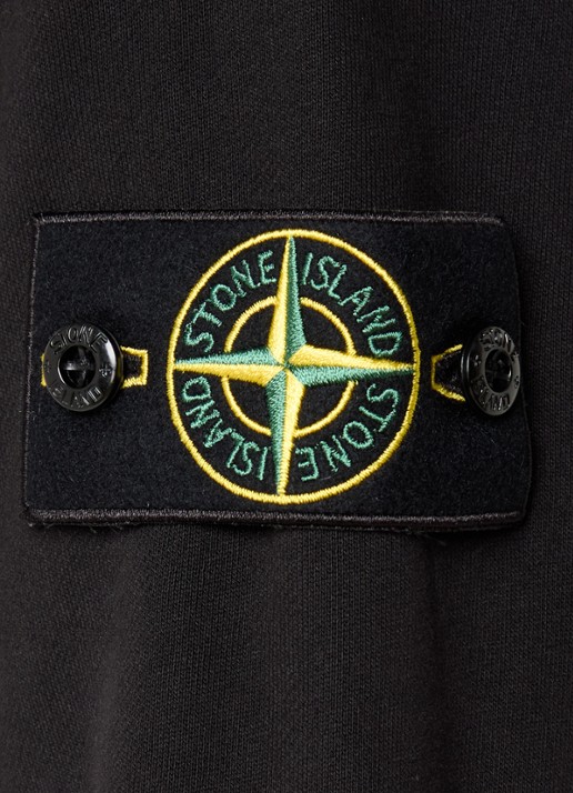 Stone Island S0051 sweater met halve rits en logo - detail 2 zwart
