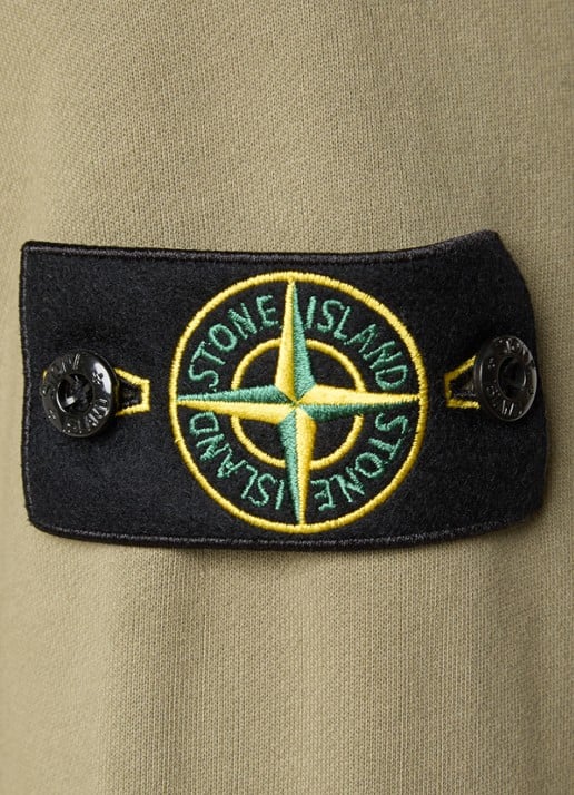 Stone Island S0051 sweater met halve rits en logo - detail 3 legergroen