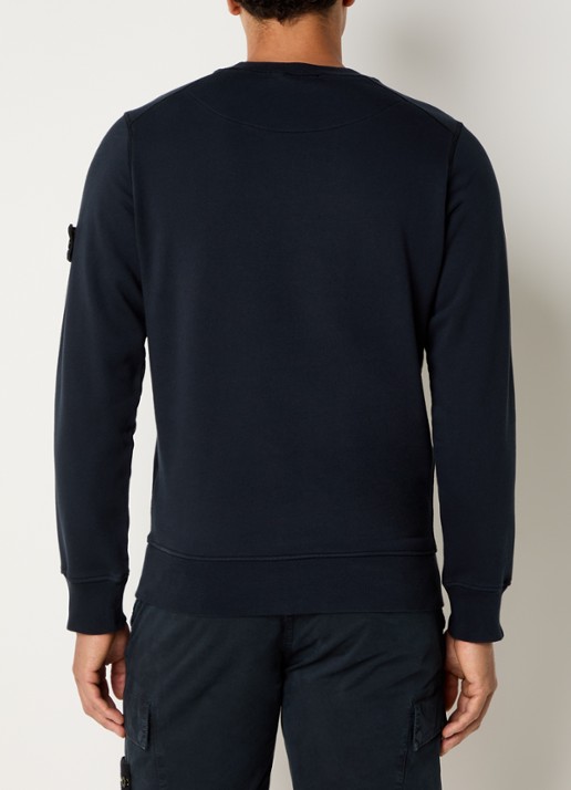 Stone Island S0051 sweater met logo - achterkant 3 donkerblauw
