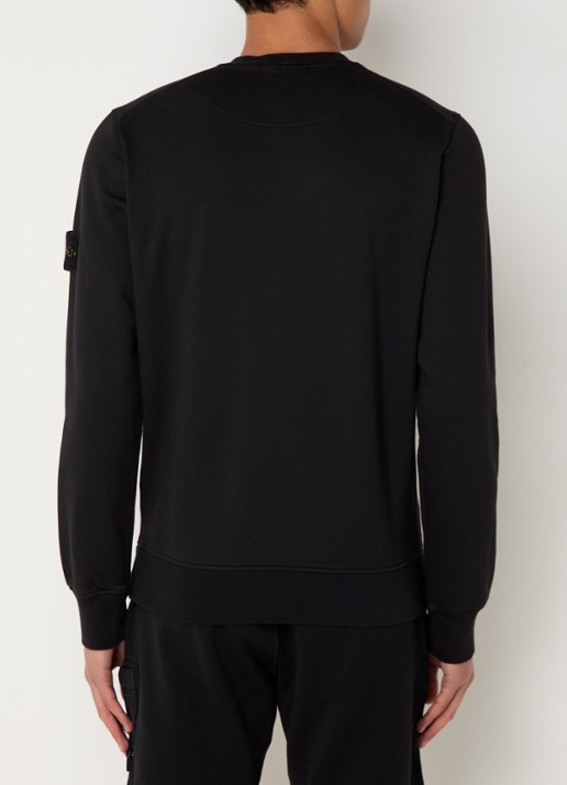Stone Island S0051 Sweater met logo  - achterkant zwart