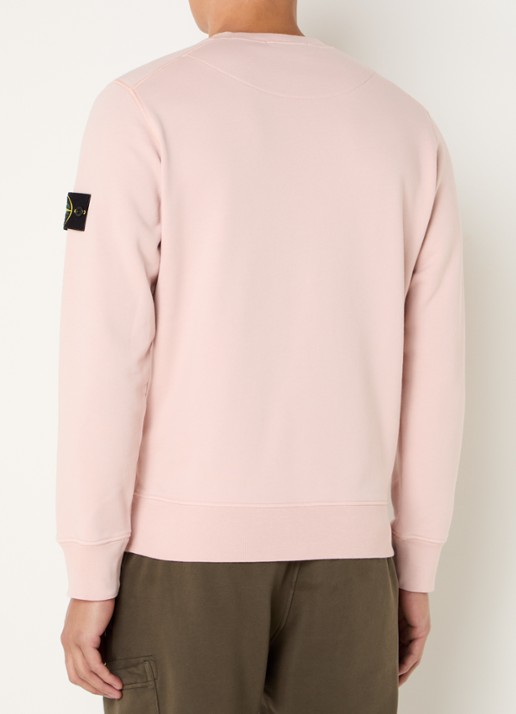 Stone Island S0051 Sweater met logo  - achterkant 3 lichtroze