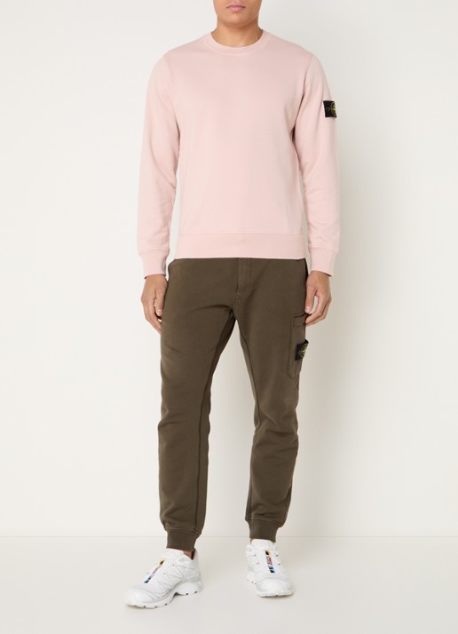 Stone Island S0051 Sweater met logo  - voorkant 5 lichtroze