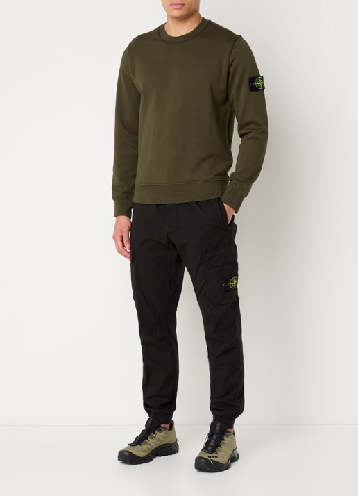 Stone Island S0051 Sweater met logo  - voorkant 5 legergroen