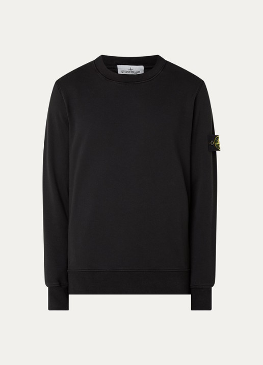 Stone Island S0051 sweater met logo - voorkant 2 zwart