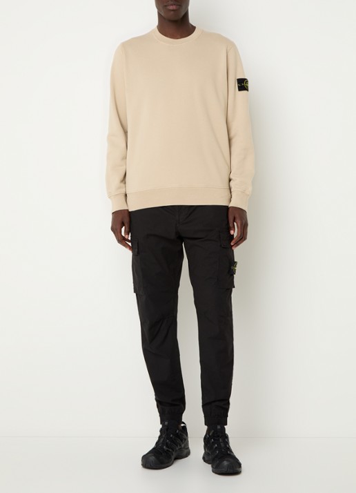 Stone Island S0051 sweater met logo - voorkant 2 beige