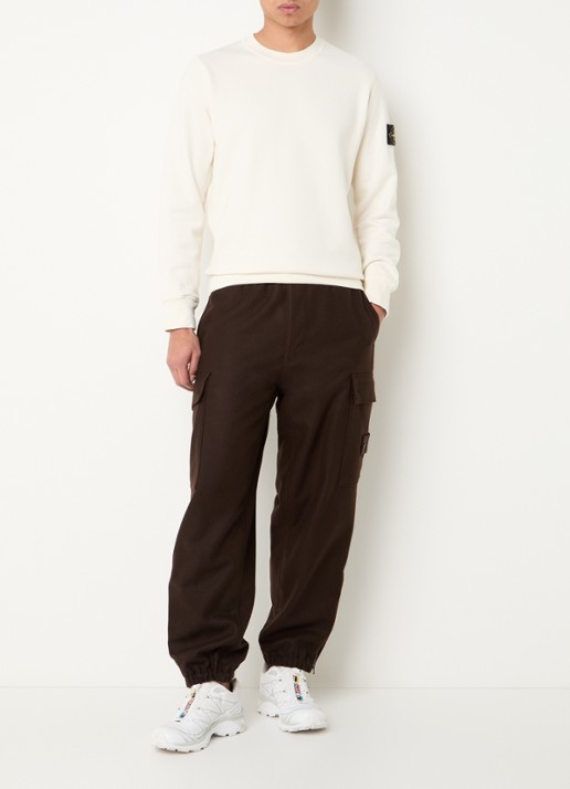 Stone Island S0051 sweater met logo - voorkant 2 creme