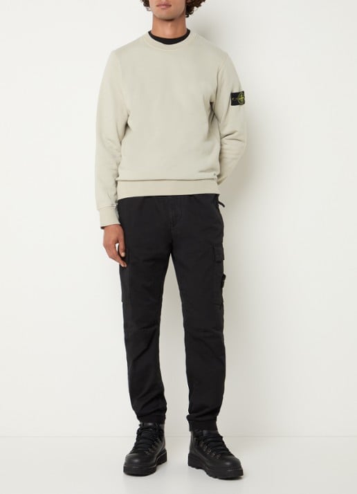 Stone Island S0051 sweater met logo - voorkant 4 lindegroen