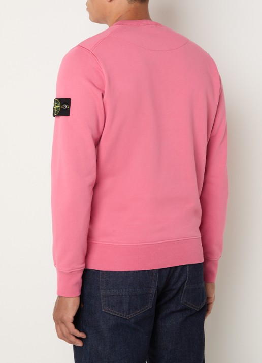 Stone Island S0051 sweater met logo - achterkant roze