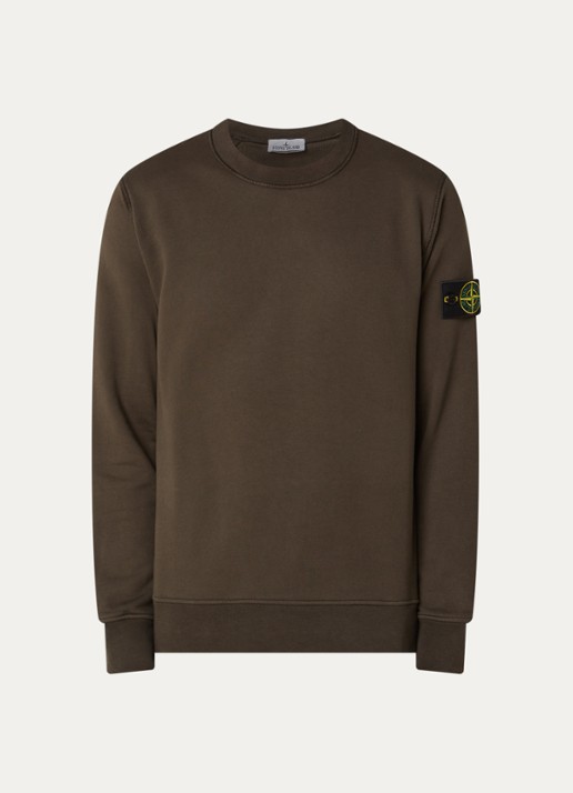 Stone Island S0051 sweater met logo - voorkant grijs