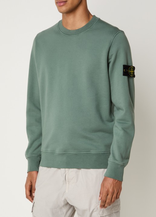 Stone Island S0051 sweater met logo - detail 2 zeegroen