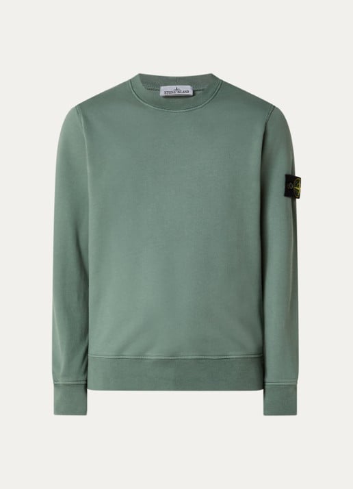 Stone Island S0051 sweater met logo - voorkant 4 zeegroen