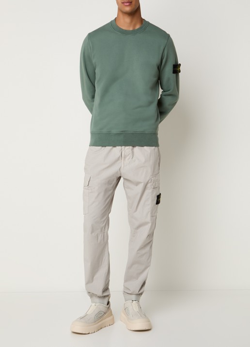Stone Island S0051 sweater met logo - voorkant 5 zeegroen