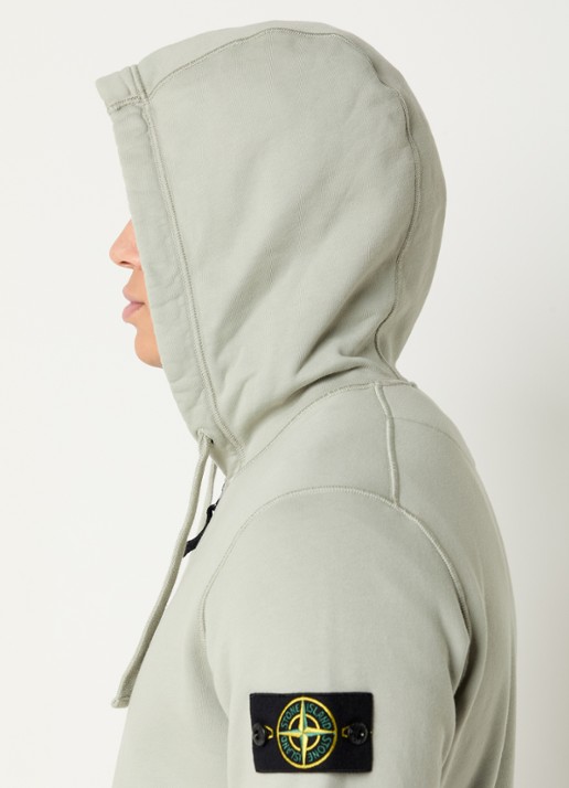 Stone Island S0051 sweatvest met capuchon en logo - detail 5 lindegroen