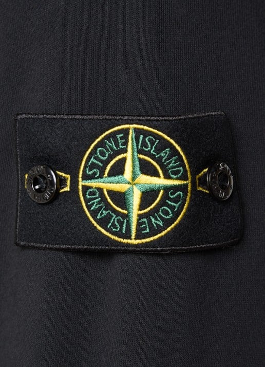 Stone Island S0051 sweatvest met logo en capuchon - detail 3 zwart