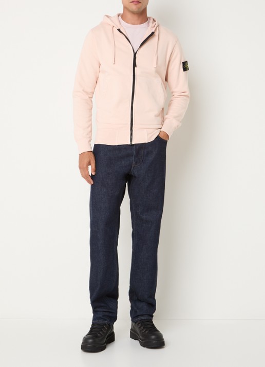 Stone Island S0051 sweatvest met logo en capuchon - voorkant 2 roze