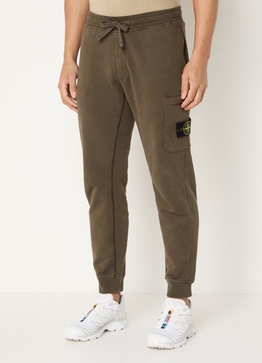 Stone Island S0051 tapered fit joggingbroek met logo - detail bronsgroen