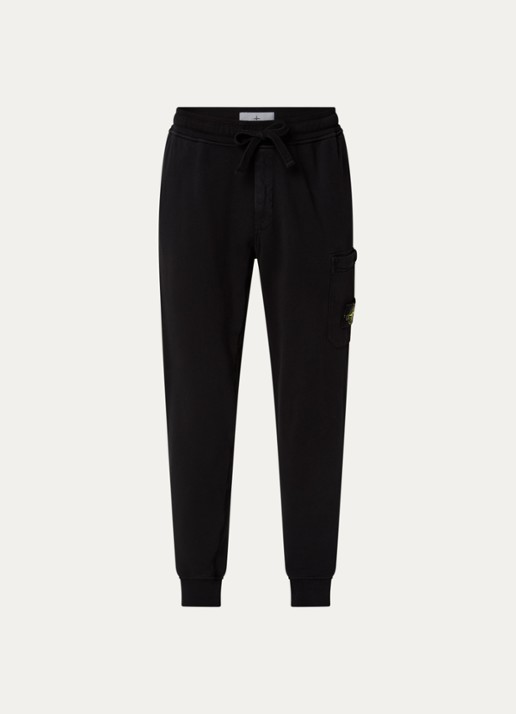 Stone Island S0051 tapered fit joggingbroek met steekzakken - voorkant 5 zwart