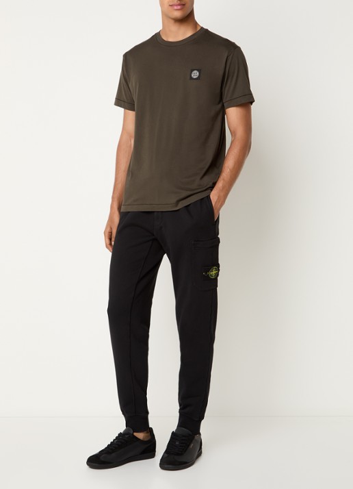 Stone Island S0051 tapered fit joggingbroek met steekzakken - voorkant 6 zwart