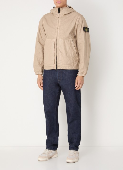 Stone Island S0069 Jack met capuchon en ritszakken - voorkant 6 beige