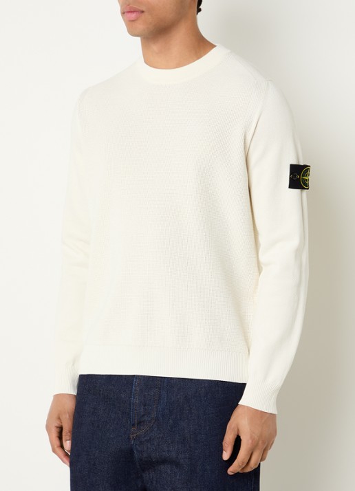 Stone Island S00B5 fijngebreide trui met logoborduring
