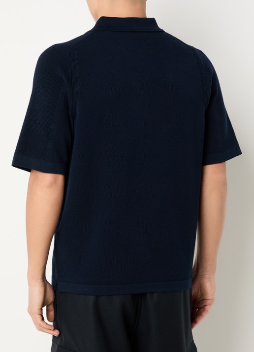 Stone Island S00B5 regular fit polo met logo - achterkant 3 donkerblauw