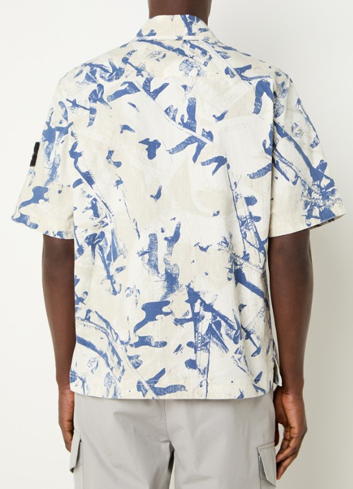 Stone Island S00E1 regular fit overhemd met print en opgestikte zakken - achterkant 5 beige