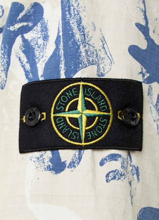 Stone Island S00E1 regular fit overhemd met print en opgestikte zakken - detail 2 beige
