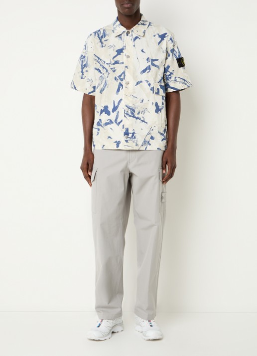 Stone Island S00E1 regular fit overhemd met print en opgestikte zakken - voorkant 4 beige