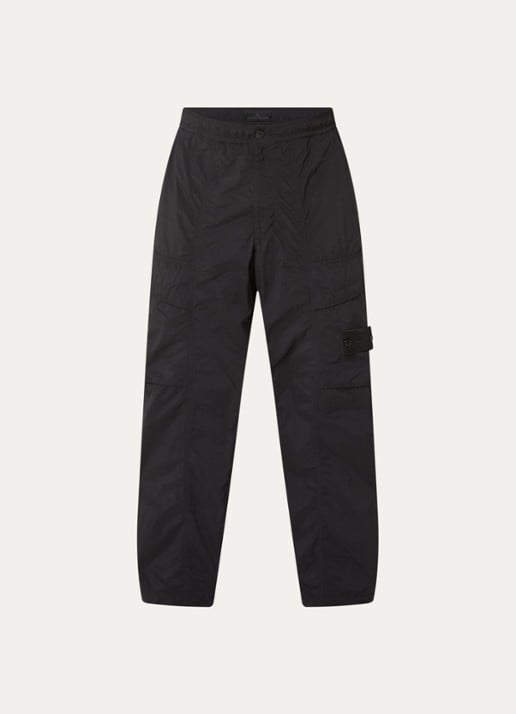 Stone Island S00F6 loose fit cargobroek met steekzakken - voorkant zwart