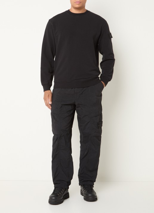 Stone Island S00F6 loose fit cargobroek met steekzakken - voorkant 2 zwart