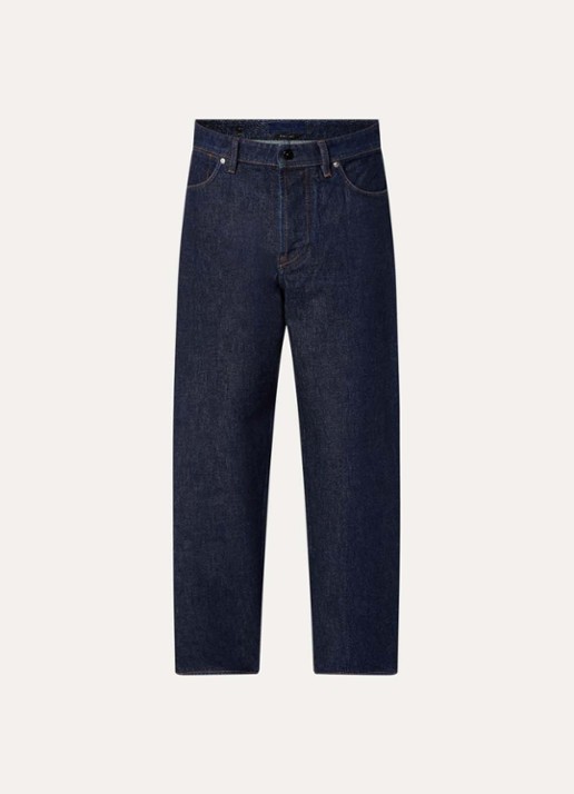 Stone Island S00J7 loose fit jeans met donkere wassing - voorkant 5 indigo
