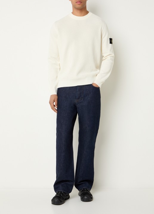 Stone Island S00J7 loose fit jeans met donkere wassing - voorkant 6 indigo