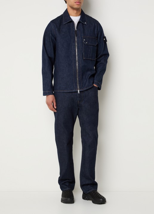 Stone Island S00J7 Spijkerjas met borstzak - voorkant 3 indigo