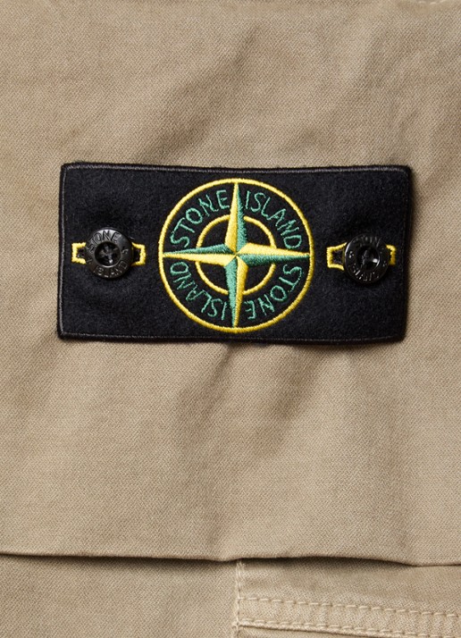 Stone Island S00L1 tapered fit cargobroek met steekzakken en logo - detail 3 mosgroen