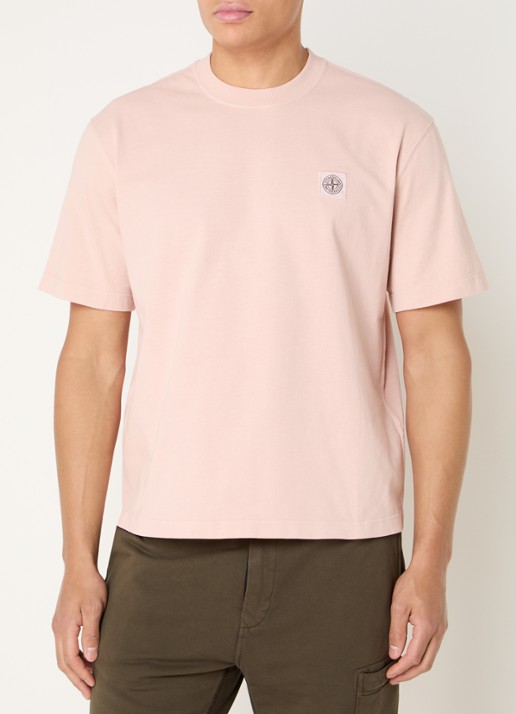 Stone Island S0115 T-shirt met logo - detail 2 oudroze