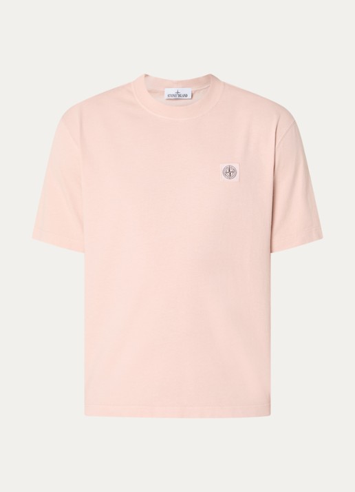 Stone Island S0115 T-shirt met logo - voorkant 4 oudroze
