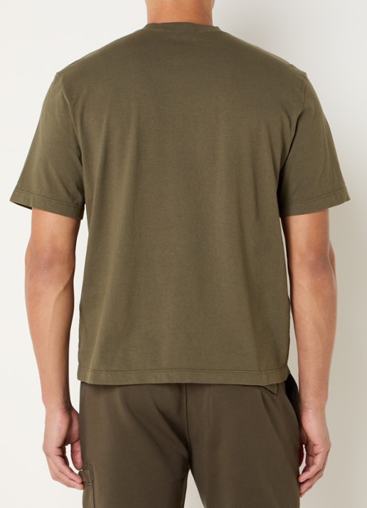 Stone Island S0115 T-shirt met logo - achterkant 5 bronsgroen
