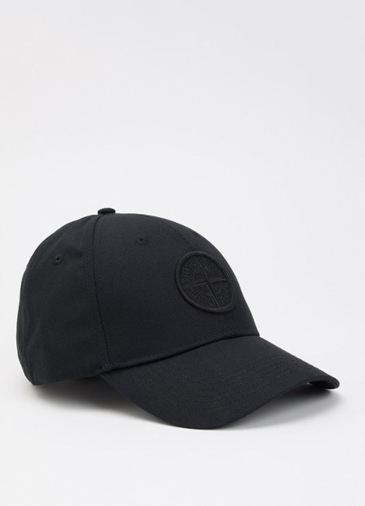 Stone Island S0248 pet met logoborduring - voorkant 2 zwart