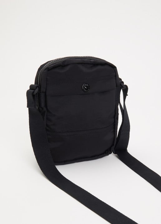Stone Island S0251 crossbodytas met logo en verstelbare schouderriem - achterkant 5 zwart