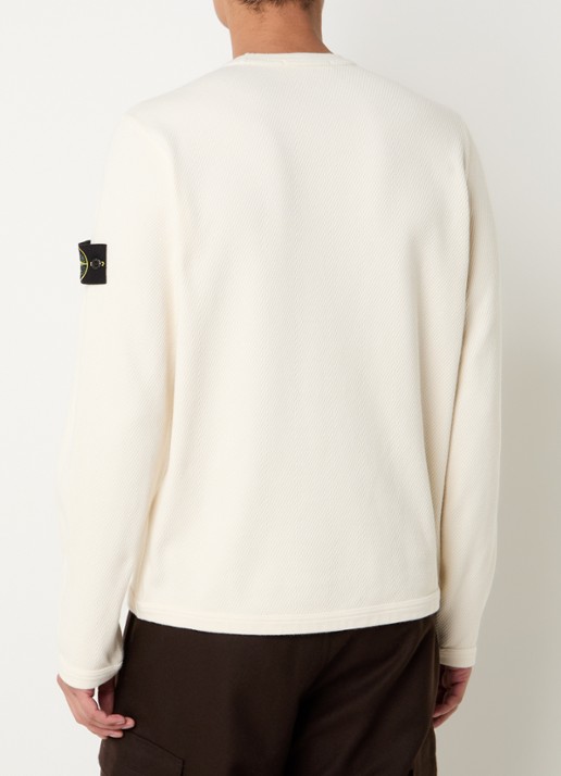 Stone Island S0297 sweater met logo - achterkant creme