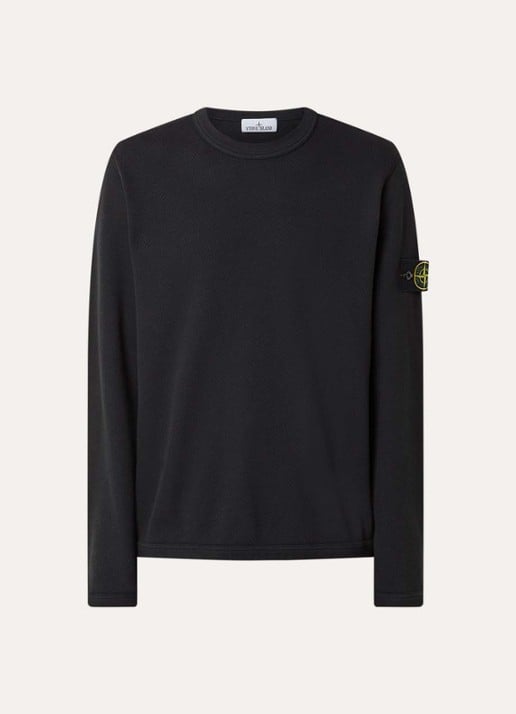 Stone Island S0297 sweater met logo - voorkant zwart