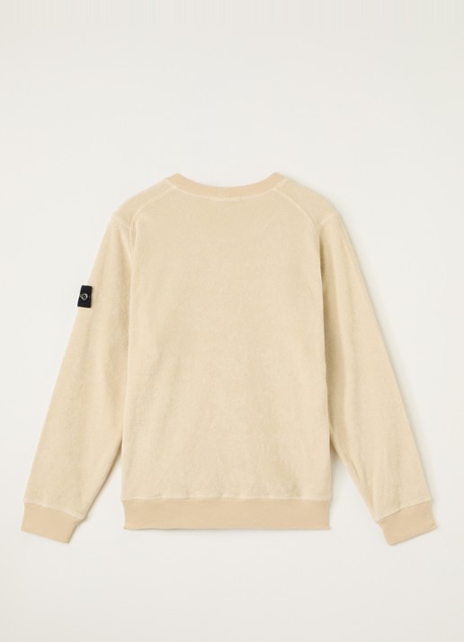 Stone Island S0308 sweater van badstof - voorkant 2 beige