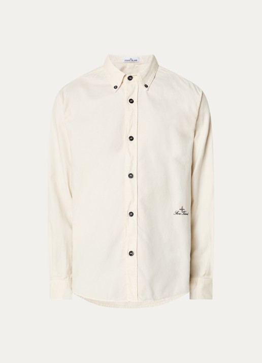 Stone Island S0315 regular fit overhemd met logo - voorkant 4 ivoor