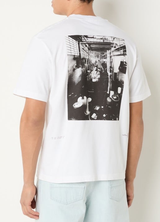 Stone Island S0374 T-shirt met logo- en backprint