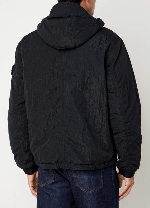 Stone Island S0405 jack met capuchon en logo - achterkant 6 zwart